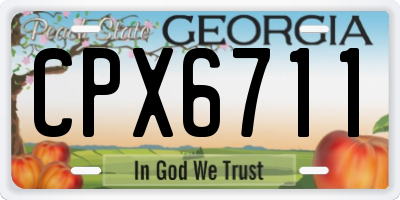 GA license plate CPX6711
