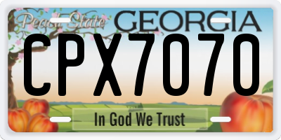 GA license plate CPX7070