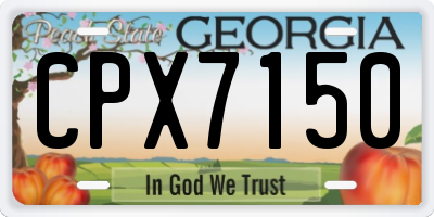 GA license plate CPX7150