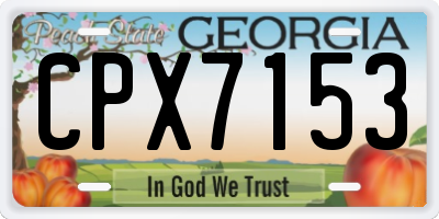 GA license plate CPX7153