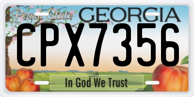 GA license plate CPX7356
