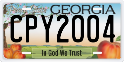 GA license plate CPY2004
