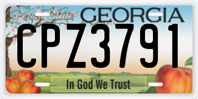 GA license plate CPZ3791