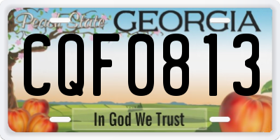 GA license plate CQF0813