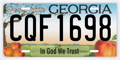 GA license plate CQF1698