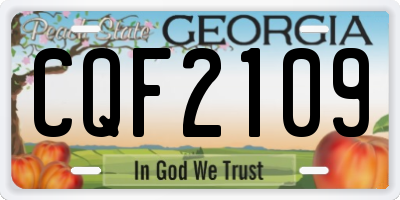 GA license plate CQF2109
