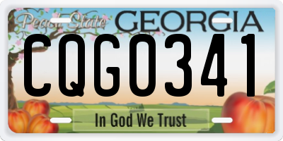 GA license plate CQG0341