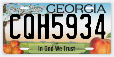 GA license plate CQH5934