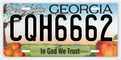 GA license plate CQH6662