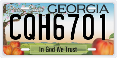 GA license plate CQH6701