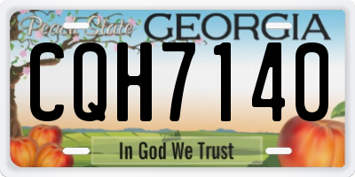 GA license plate CQH7140