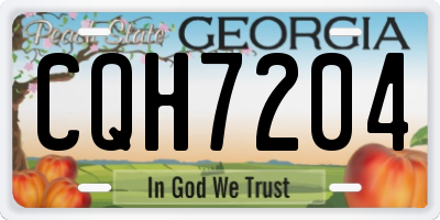 GA license plate CQH7204