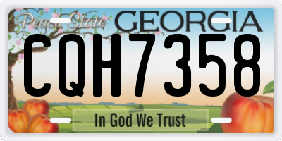 GA license plate CQH7358