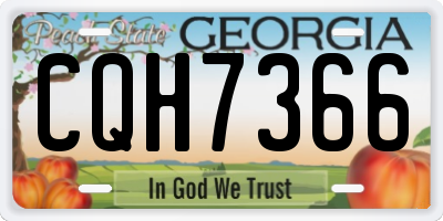 GA license plate CQH7366
