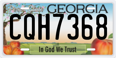 GA license plate CQH7368