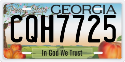 GA license plate CQH7725