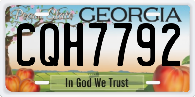 GA license plate CQH7792