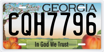 GA license plate CQH7796
