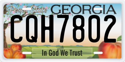 GA license plate CQH7802