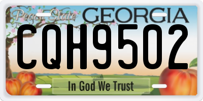 GA license plate CQH9502