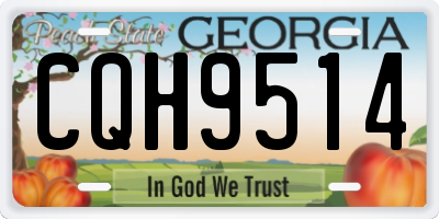 GA license plate CQH9514