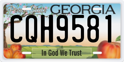 GA license plate CQH9581