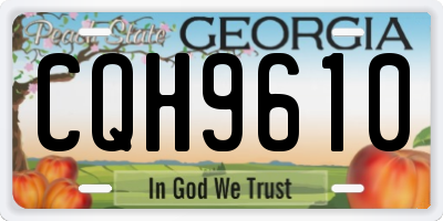 GA license plate CQH9610