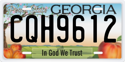 GA license plate CQH9612