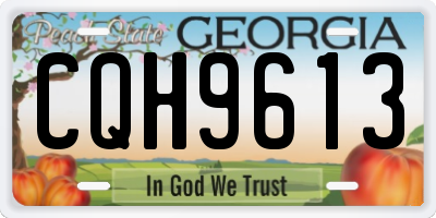 GA license plate CQH9613