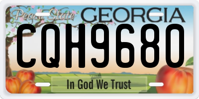 GA license plate CQH9680