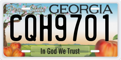 GA license plate CQH9701