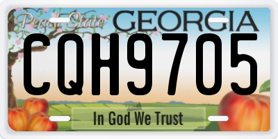 GA license plate CQH9705