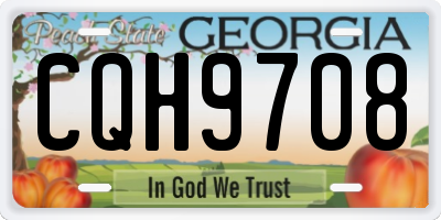 GA license plate CQH9708