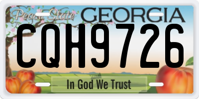 GA license plate CQH9726