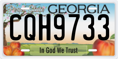 GA license plate CQH9733