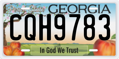 GA license plate CQH9783