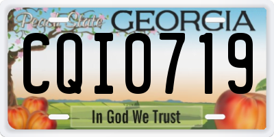 GA license plate CQI0719