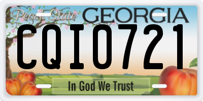 GA license plate CQI0721