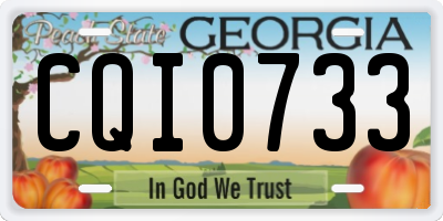 GA license plate CQI0733