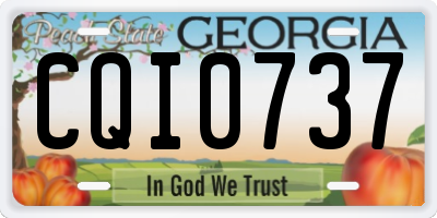 GA license plate CQI0737