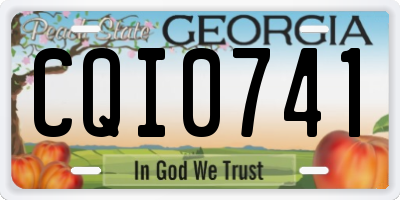 GA license plate CQI0741