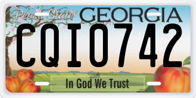 GA license plate CQI0742