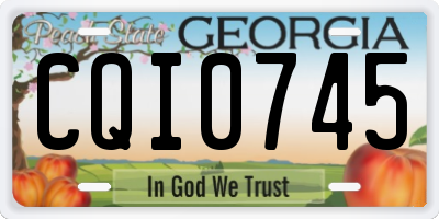 GA license plate CQI0745
