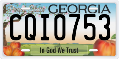 GA license plate CQI0753