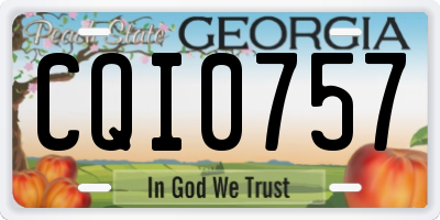 GA license plate CQI0757