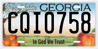 GA license plate CQI0758