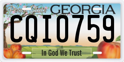 GA license plate CQI0759