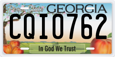 GA license plate CQI0762
