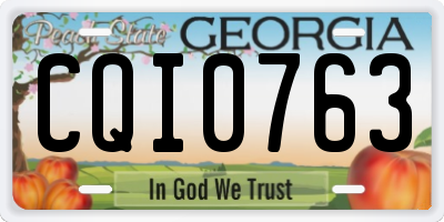GA license plate CQI0763