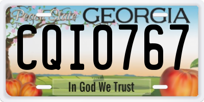 GA license plate CQI0767